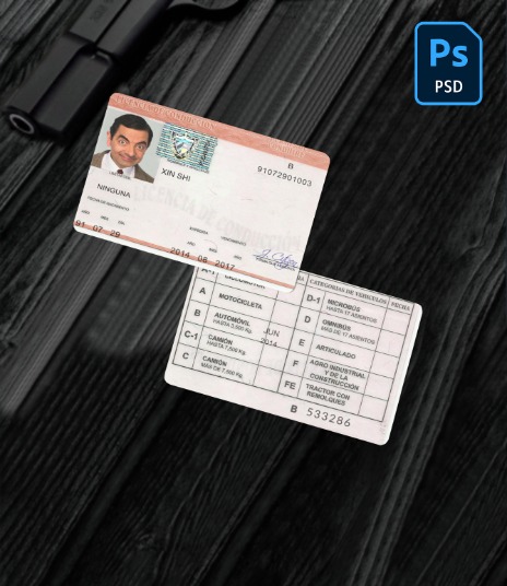 Cuba driving license PSD